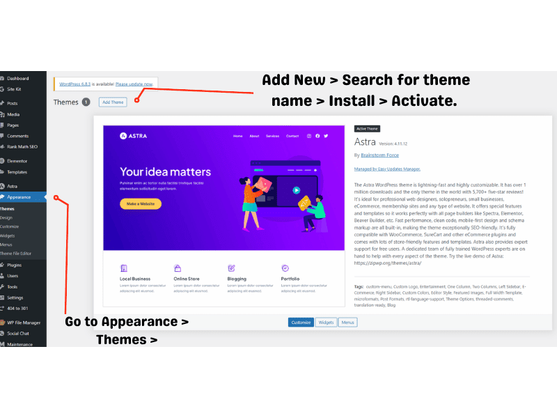 Step 4: Choosing a theme
